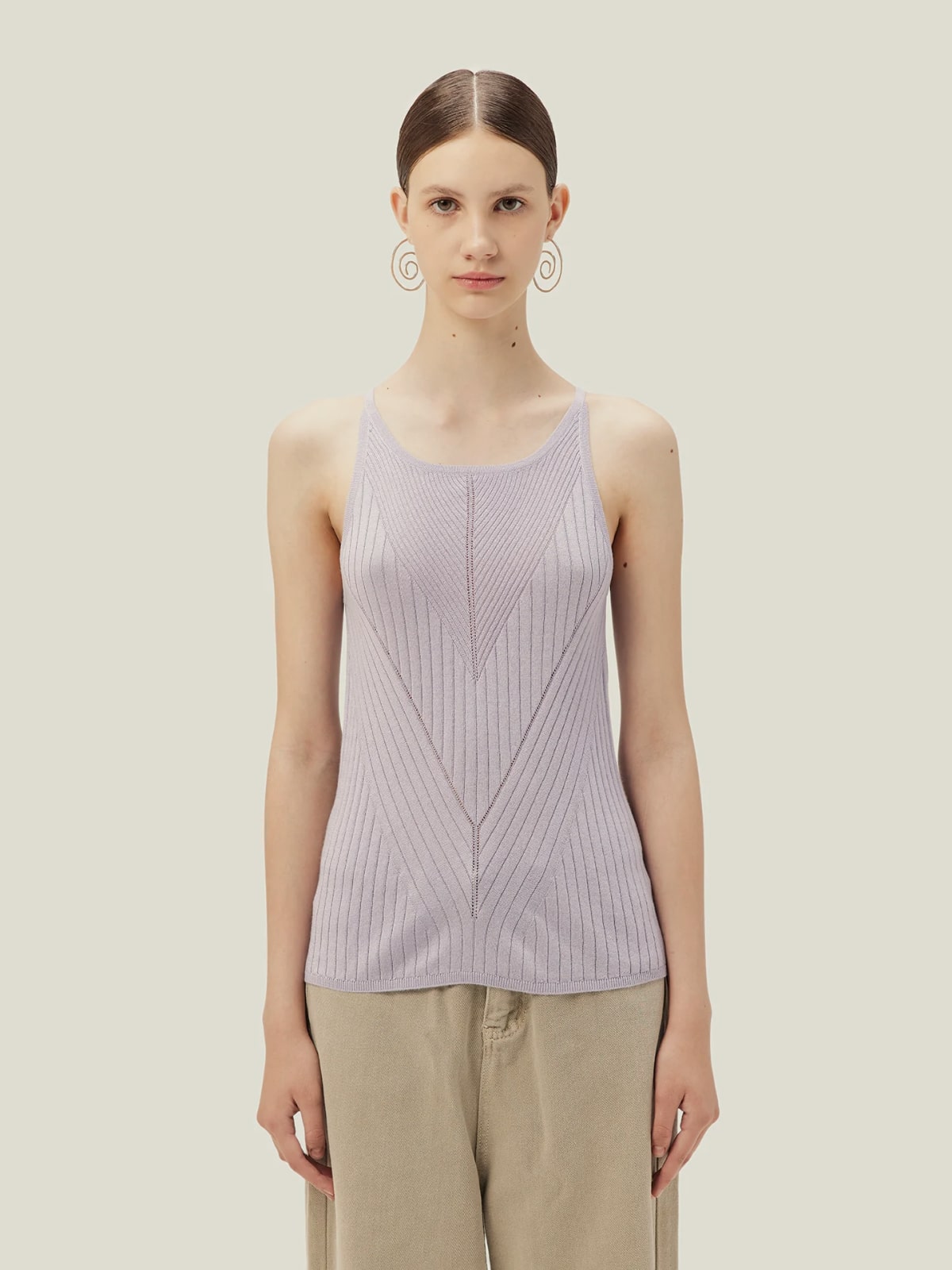 Sleeveless Silk Cashmere Top