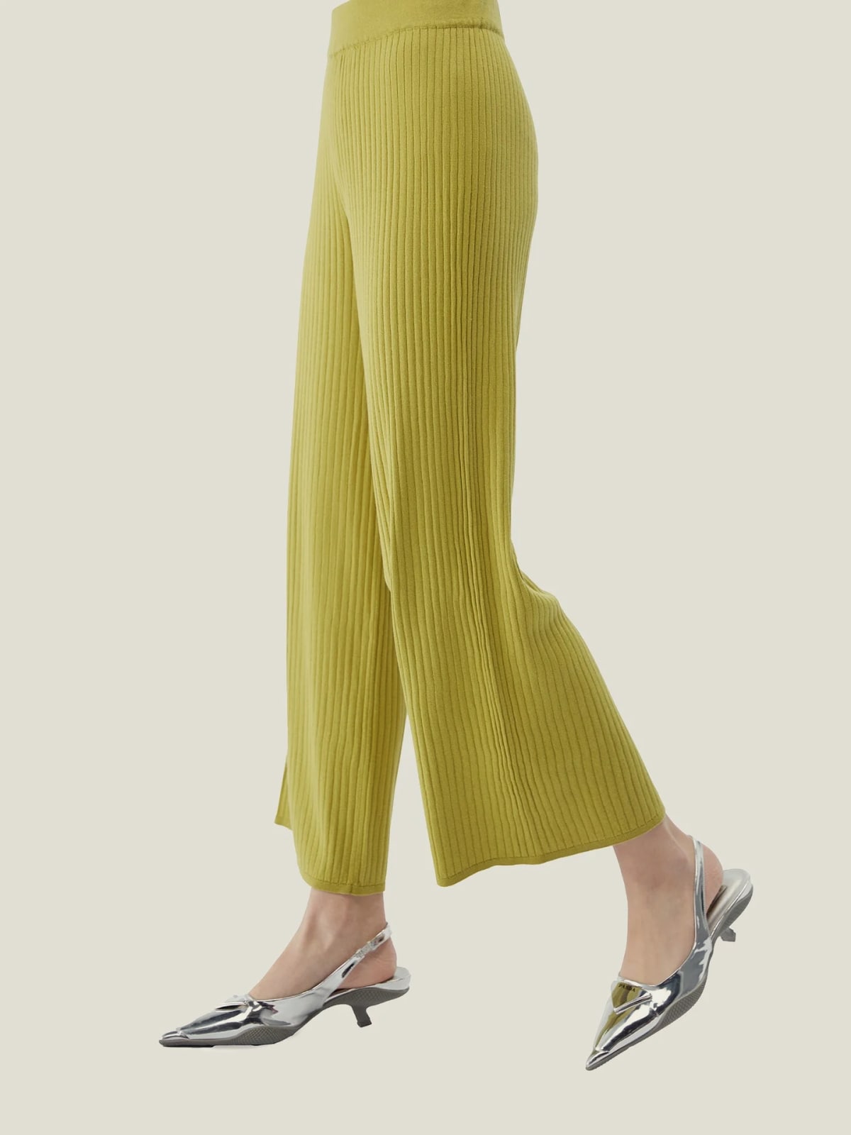 Rib-Knit Silk Cashmere Blend Pants 2