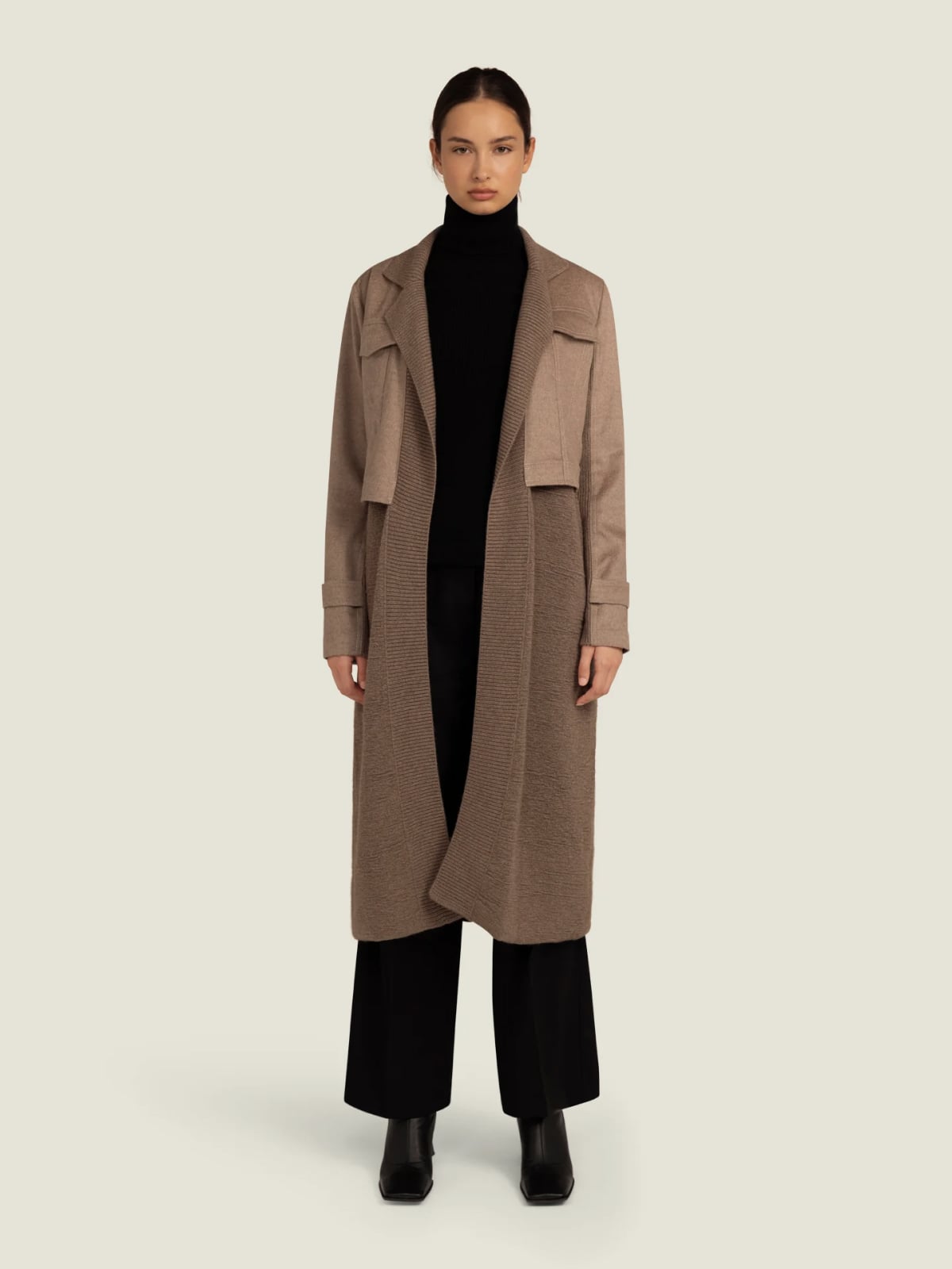 Organic Colour Notched-Lapel Cashmere Coat