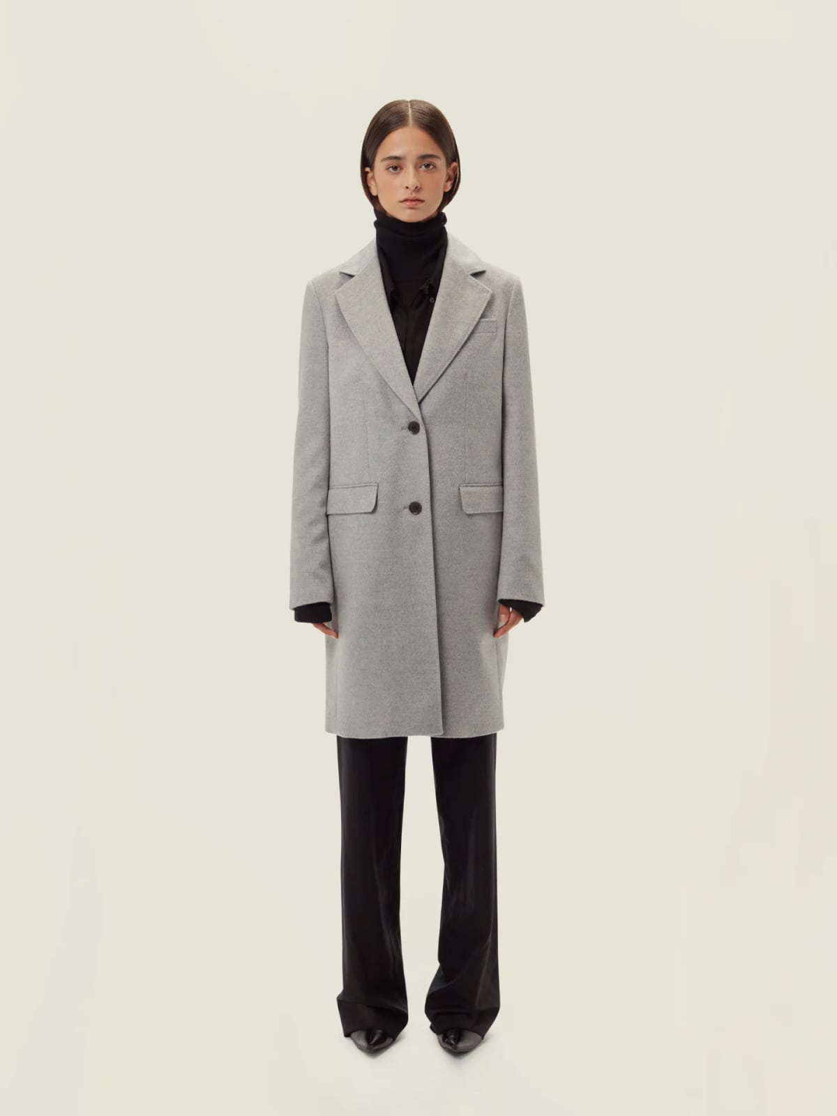 Cashmere Coat with Notched Lapel