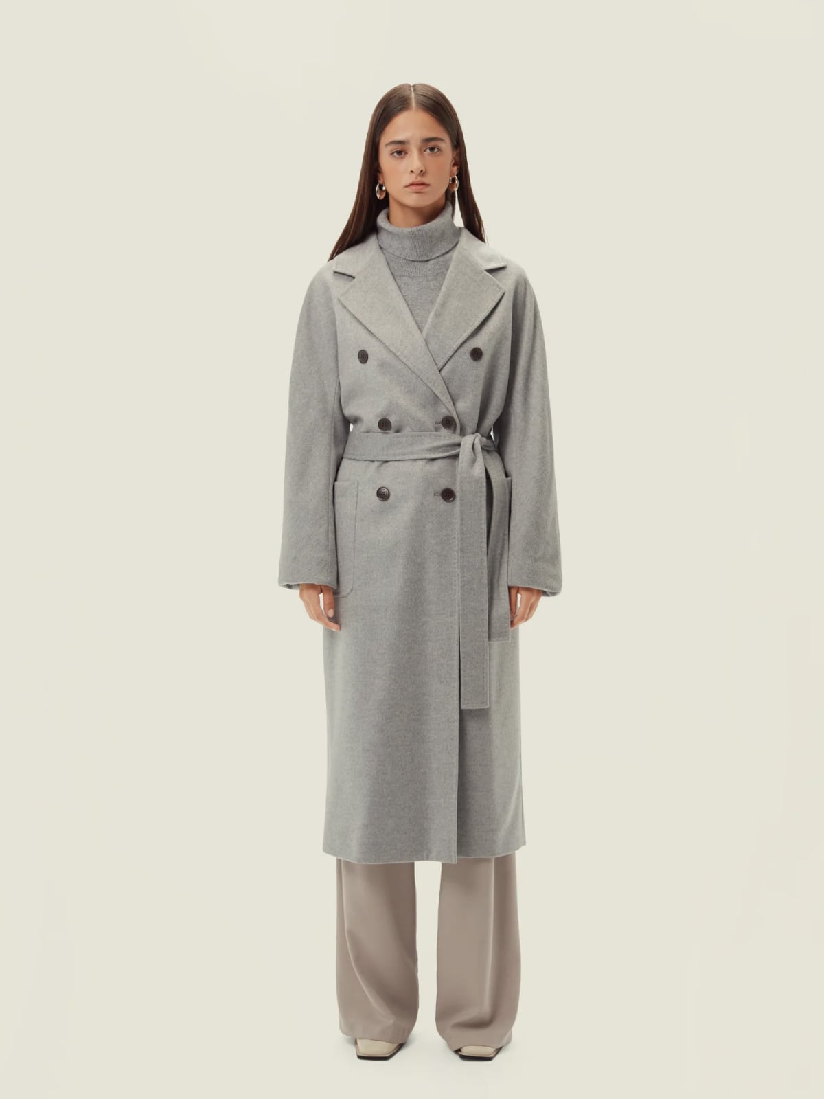 Double Cashmere Breasted Long Coat